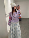 YANYAN KNITS Fall/Winter 2025: Wool plaid work jacket / Mid-length skirt YYK-YYW25-1421-LAN (Skirt: YYW25-1191)